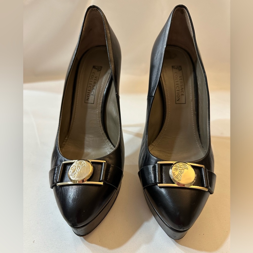 Versace Collection Platform Stiletto with gold accent